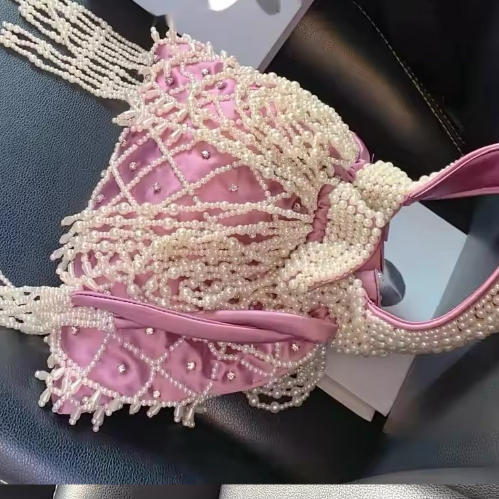 Beaded Delicate Handmade Bag | Purple - Picture 5 of 5